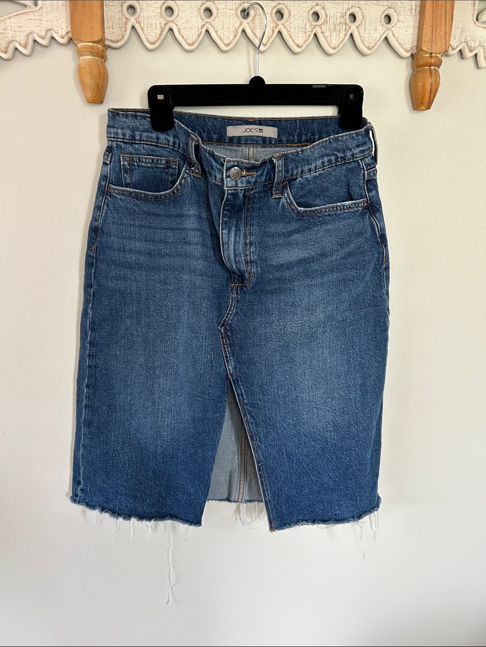 Joe's Jeans Blue High-Rise Denim Skirt with Button Front